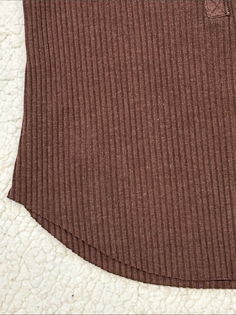 Aerie Brown Fitted Ribbed Scoop Neck Long Sleeve Henley Top size Small - Picture 9 of 16
